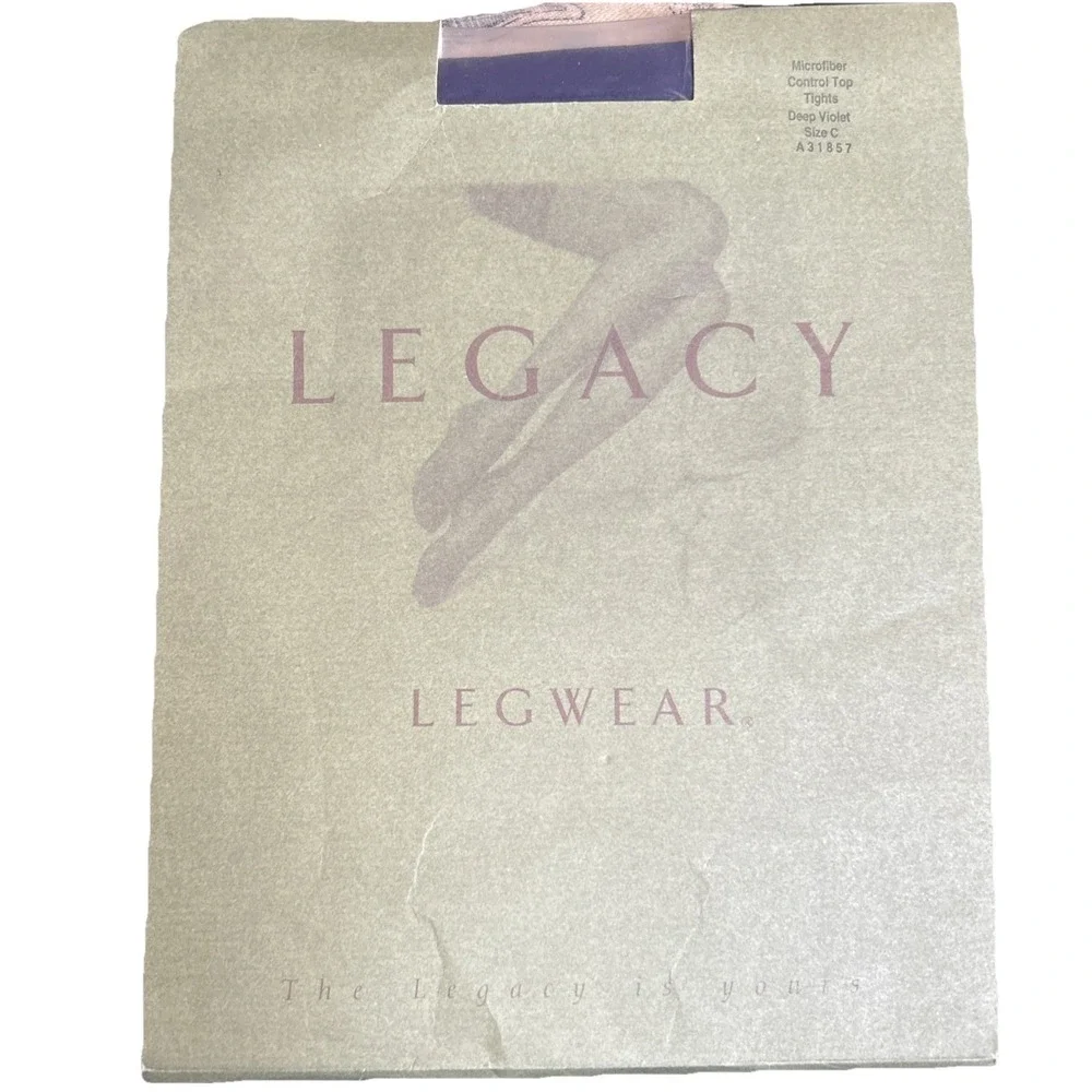 NEW Legacy Legwear Microfiber Control Top Tights Deep Violet 1 Pair Size C